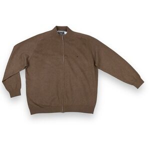 Casa Moda Jacket Men 3XL Brown Full Zip Long Sleeve Logo Pima Cotton Sweater
